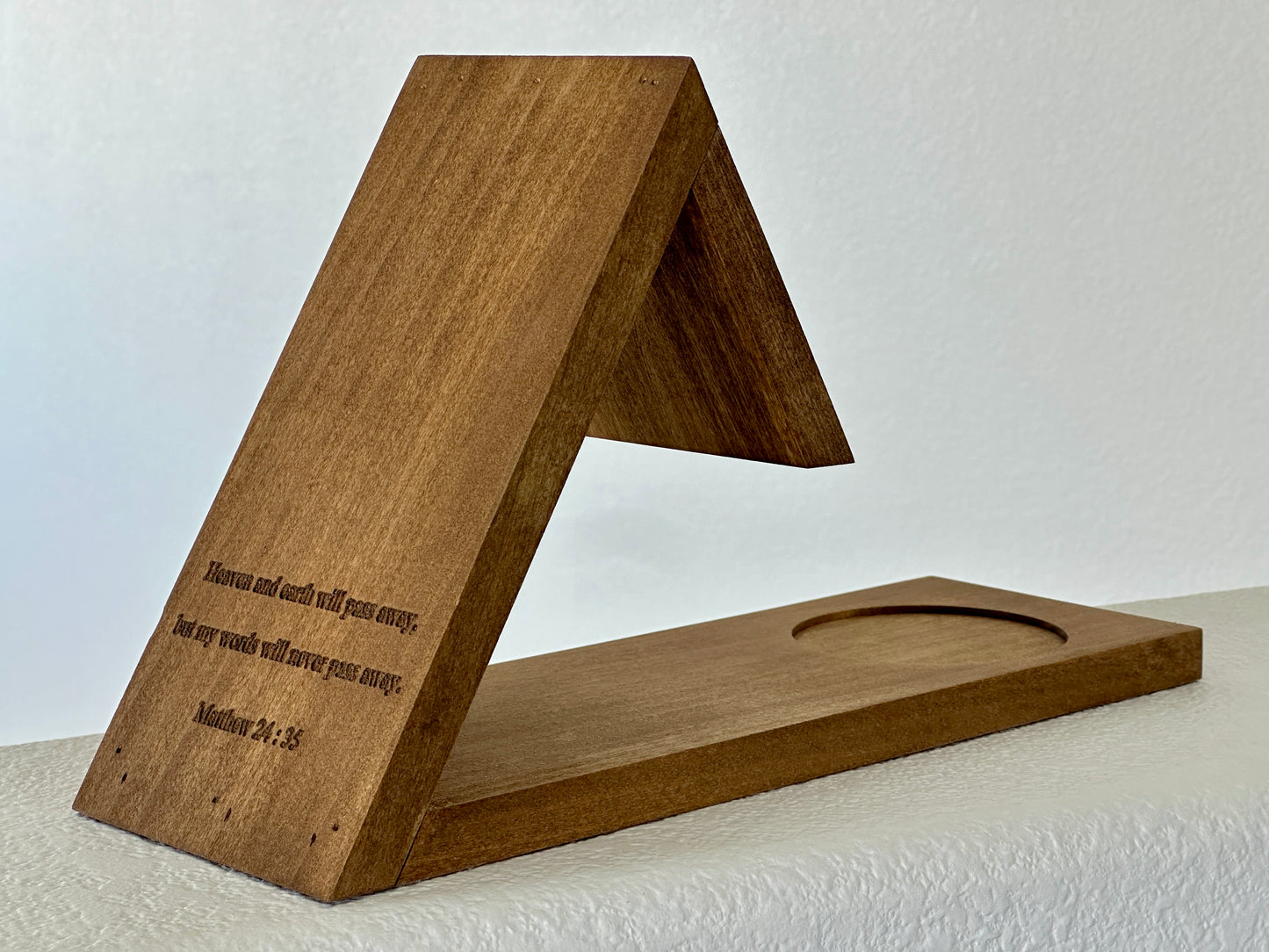Wooden Bible Holder with Verse Engraved