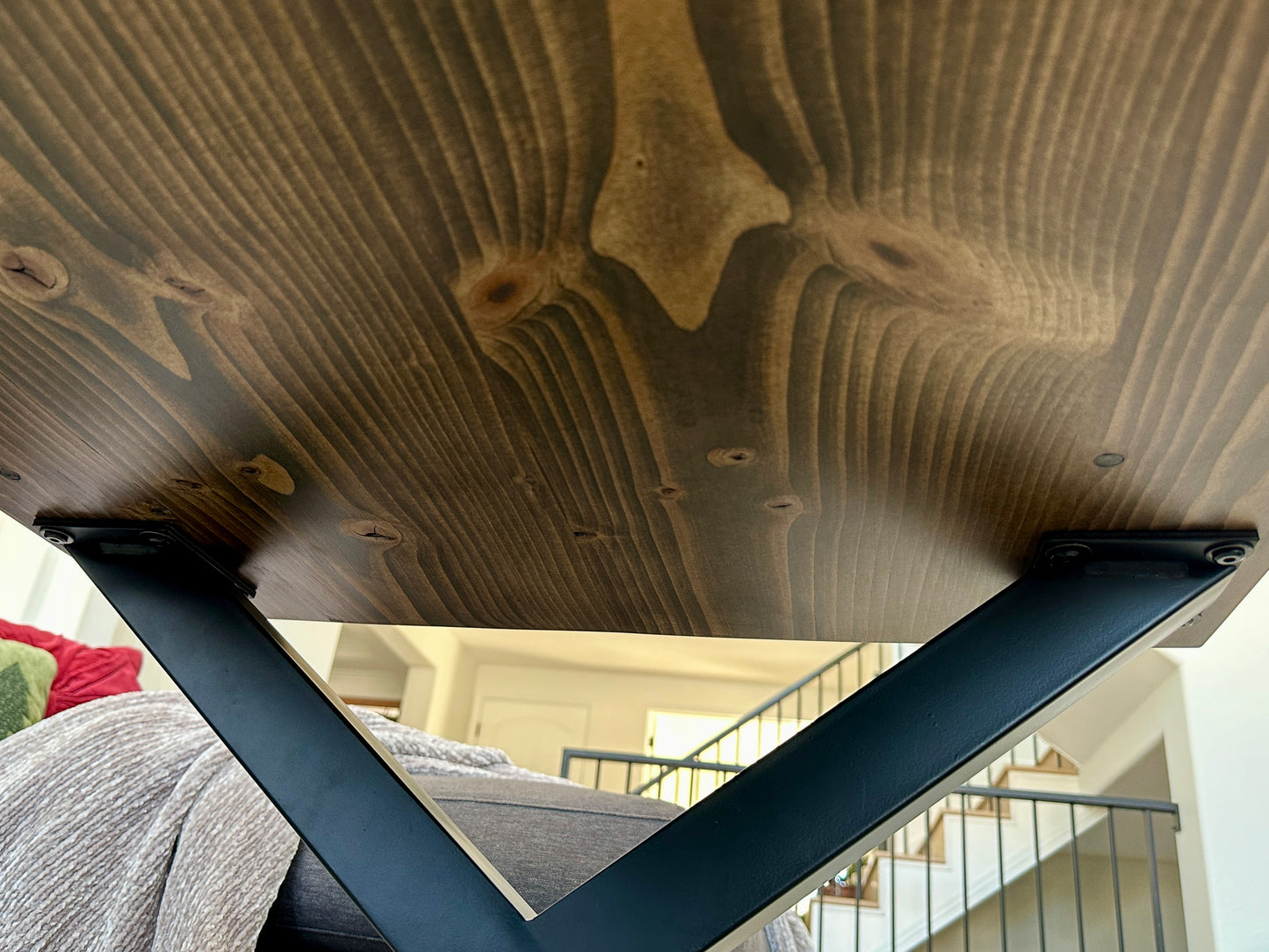 Wood Coffee Table with Metal Legs