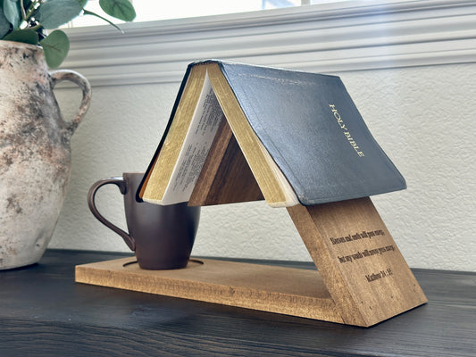 Wooden Bible Holder with Verse Engraved